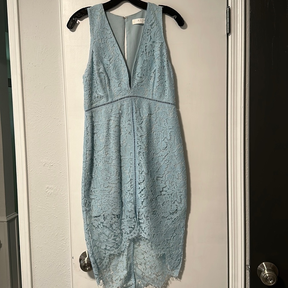 ASTR The Label Light Blue Lace Dress - Size M